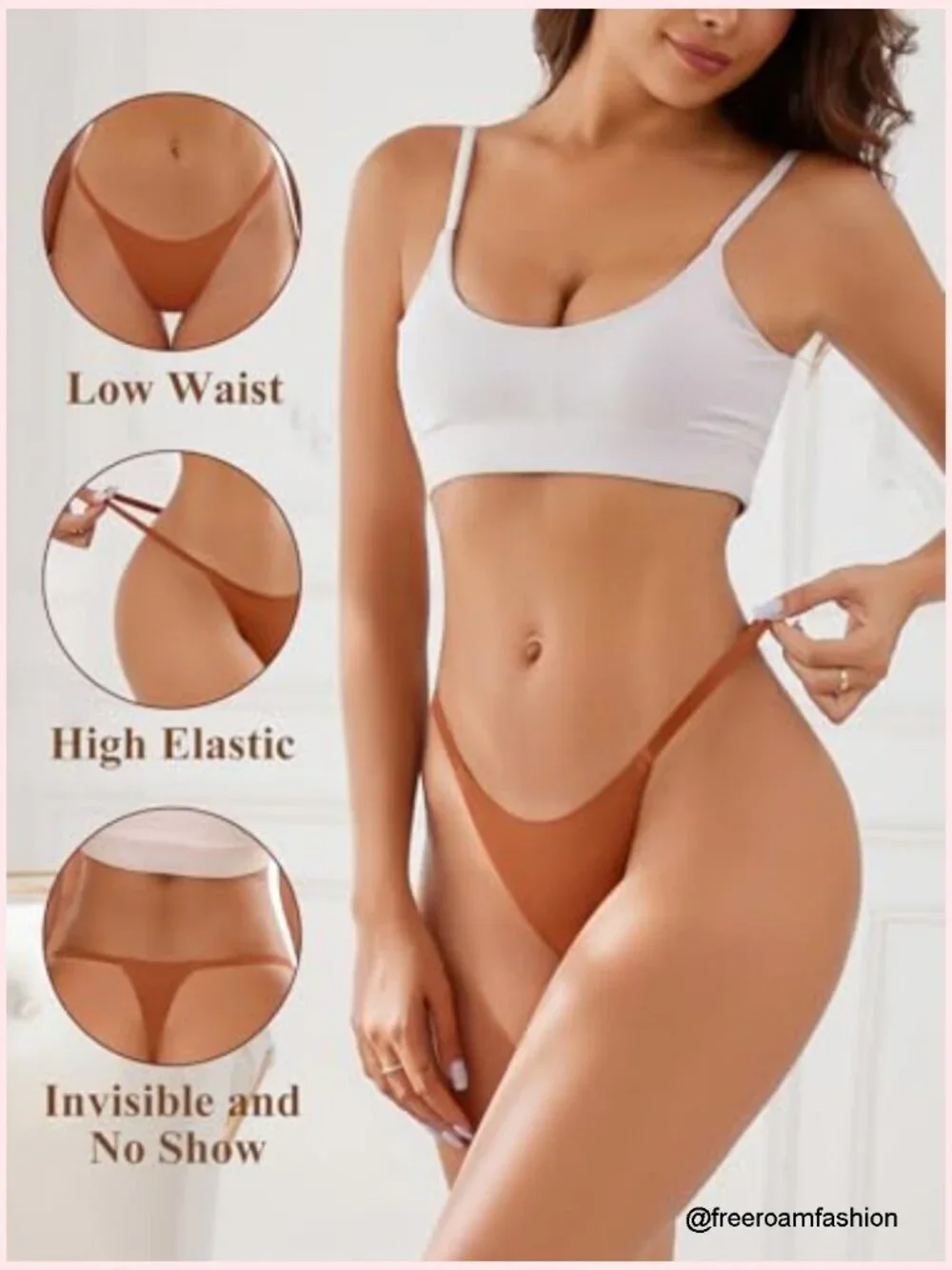 Seamless No-Show Thongs 8-Pack Medium Stretch Breathable Low Rise